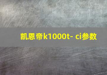 凯恩帝k1000t- ci参数